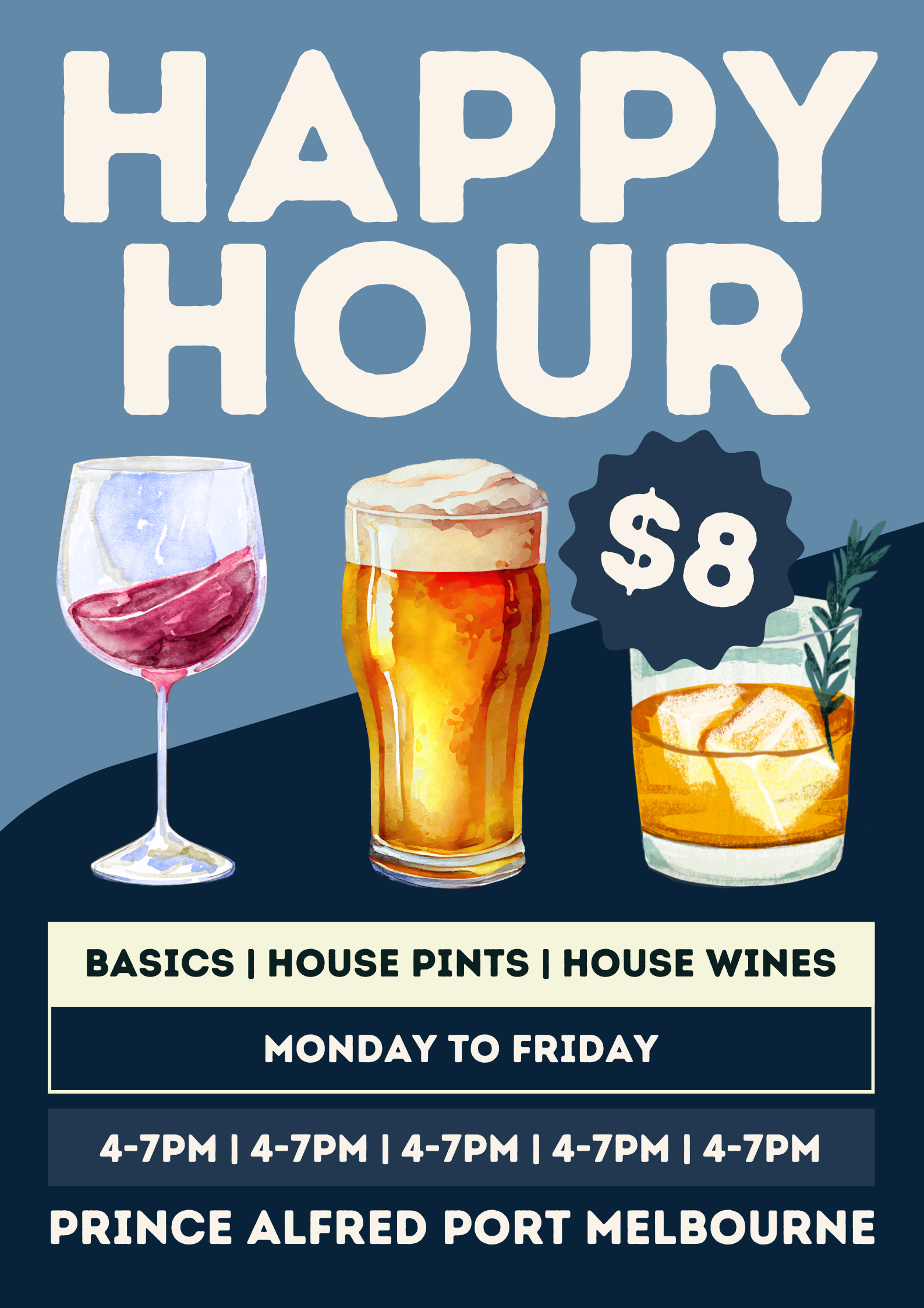 Happy Hour Drinks | Prince Alfred